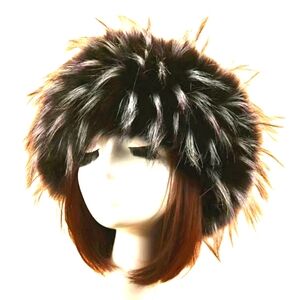 Winter Faux Fox Fur Headband,  Plush EAR WARMERS MUFFS Russian hat